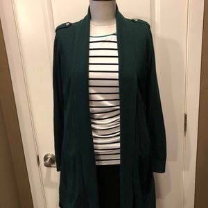 Green long cover up cardigan